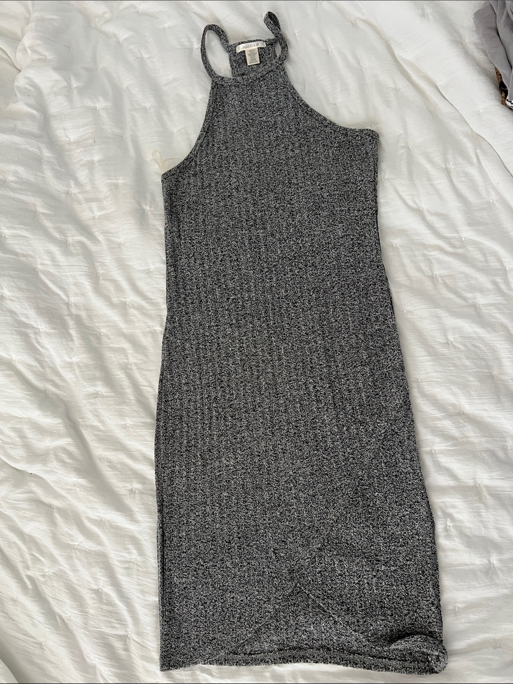 Bozzolo Heather Gray Ribbed Midi Dress